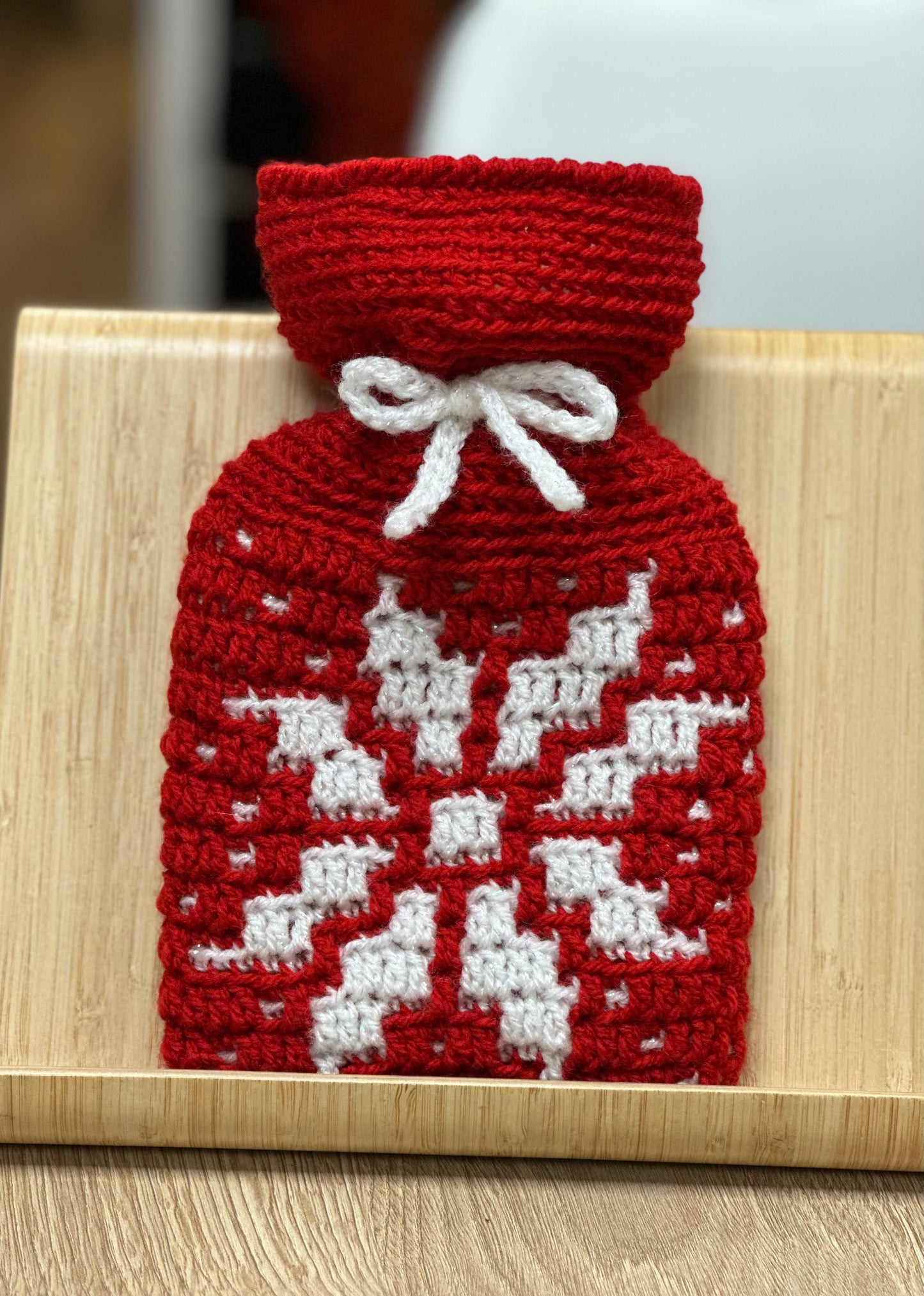 Mini hot water bottle cover/gift bag Introduction to Mosaic crochet Thursday 16th October 5pm - 8.30pm