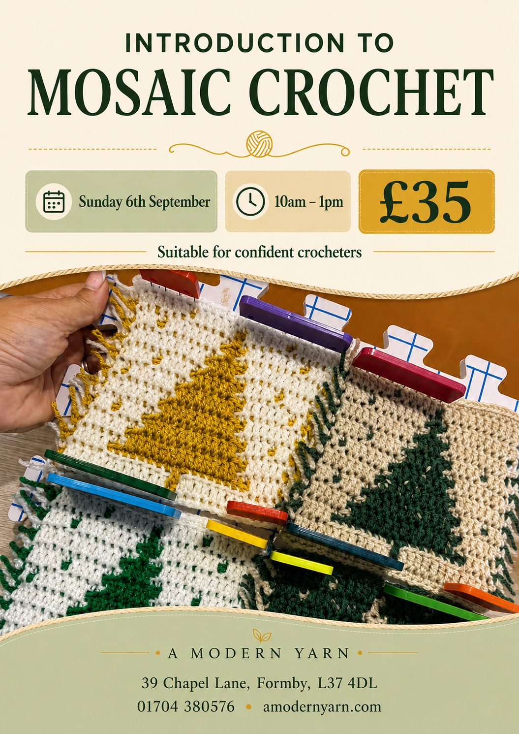Introduction to Mosaic Crochet Sunday 6th September 10am - 1pm