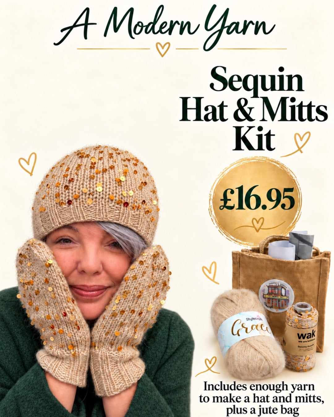 Sequin Hat and Mitts Kit