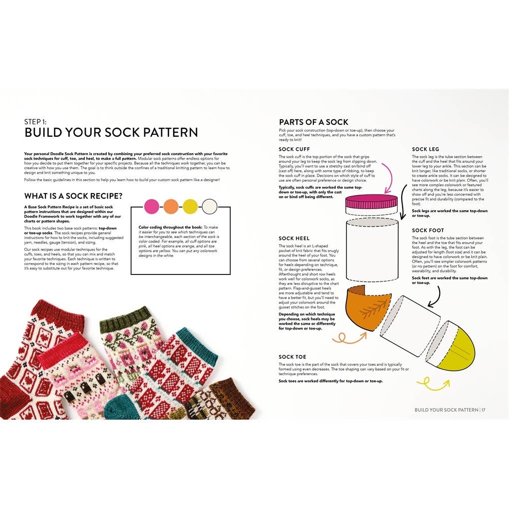 The Doodle Sock Knitting Directory: 200 mix & match motifs to design and knit your own socks