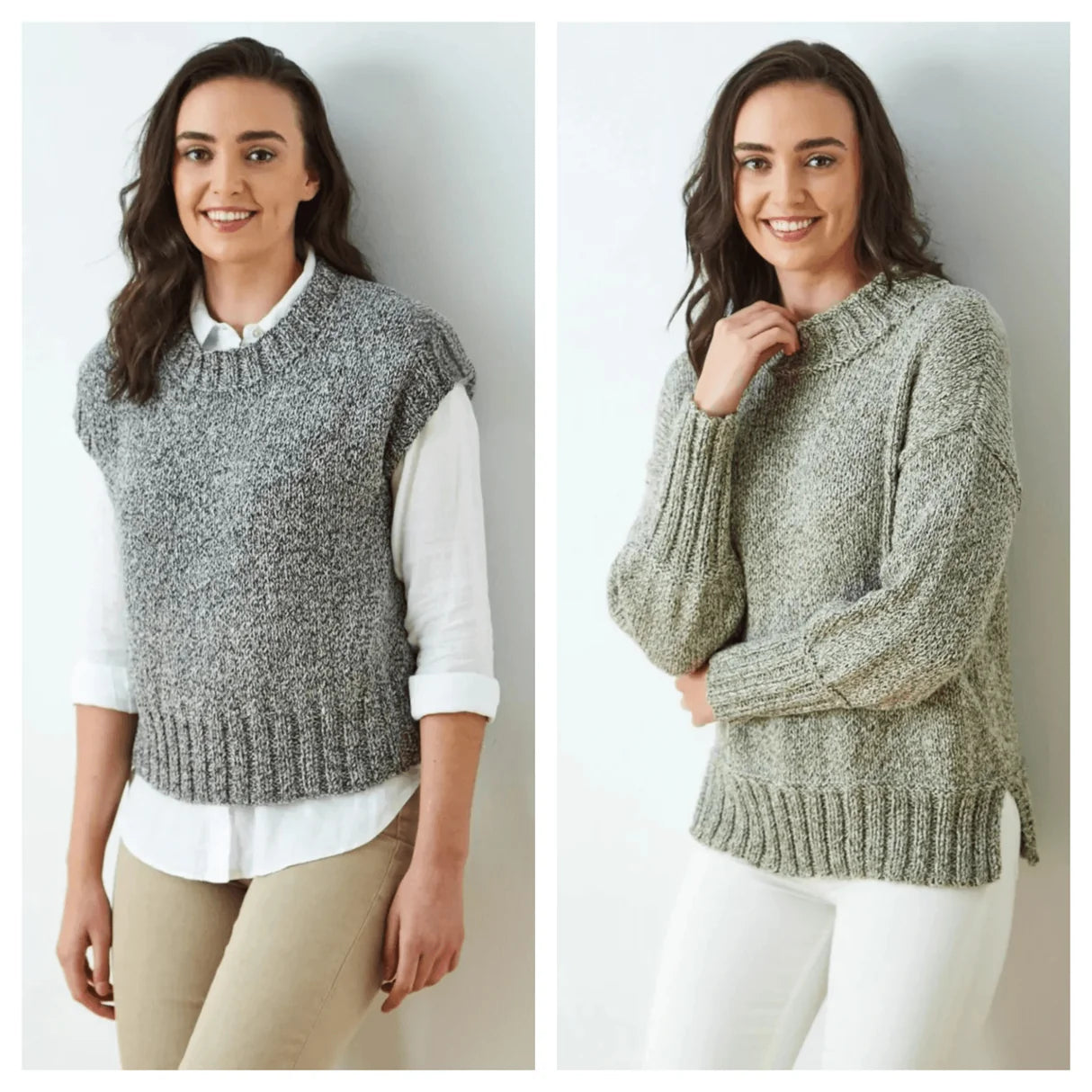 King Cole Chunky Sweater & Vest Top -  Suitable for any King Cole Chunky.  Yarn used in photo King Cole Simply Denim Chunky
