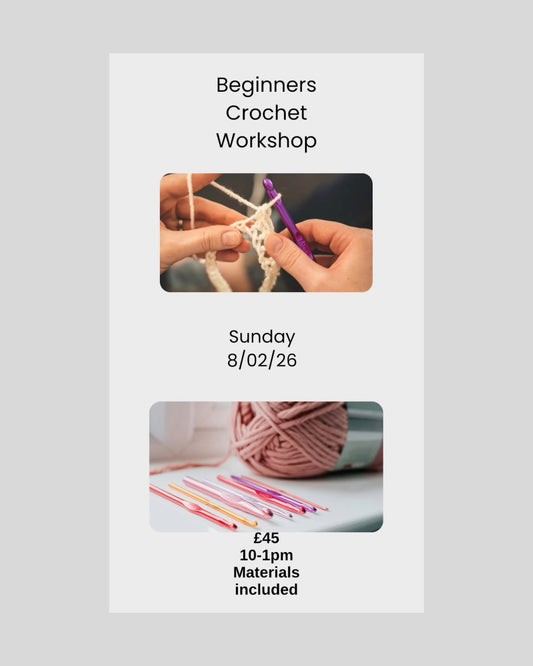 Beginner Crochet Class.  Sunday February 8th 10am - 1pm