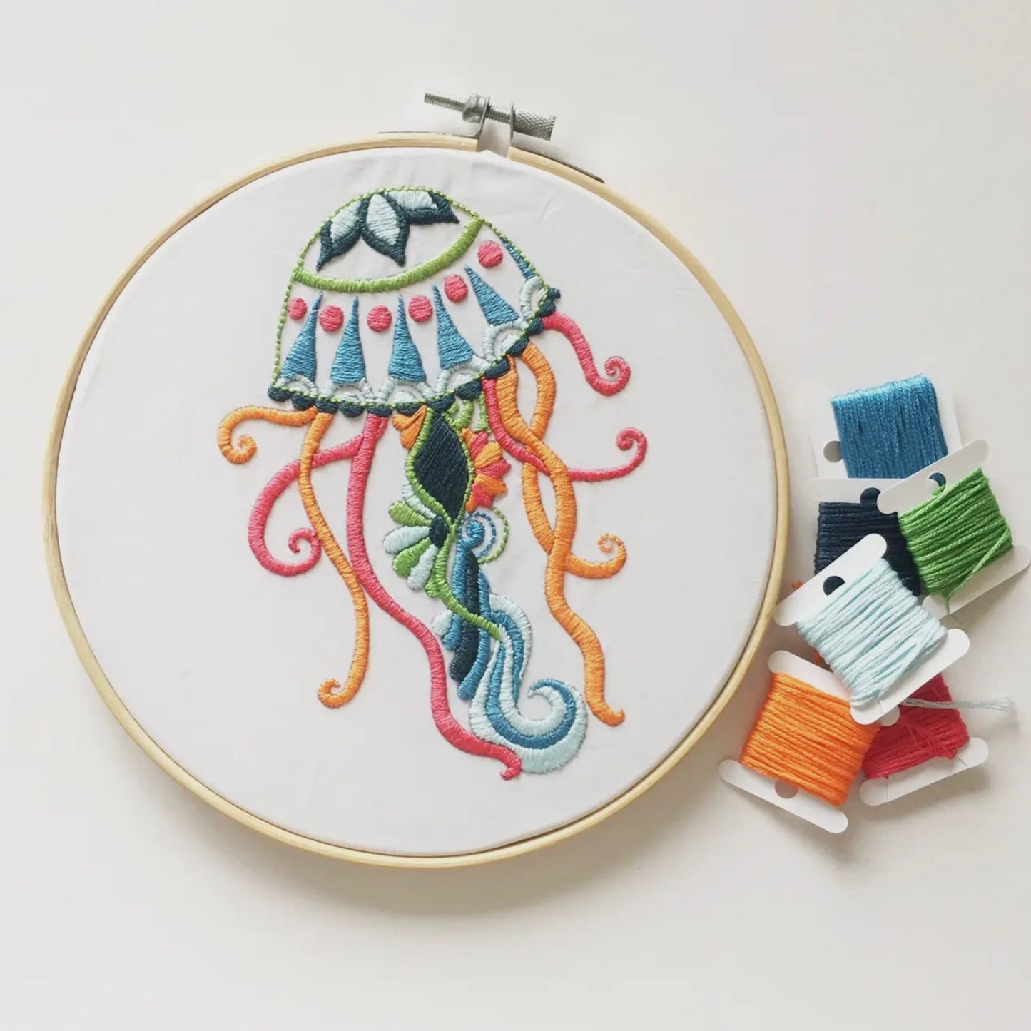 Jelly Fish Embroidery Kit by Cinnamon Stitching